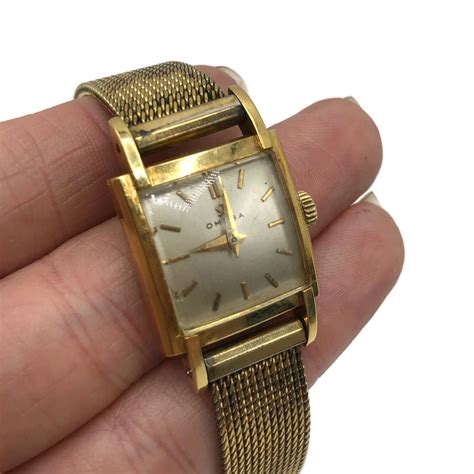 omega square watch gold|Omega Watch square face.